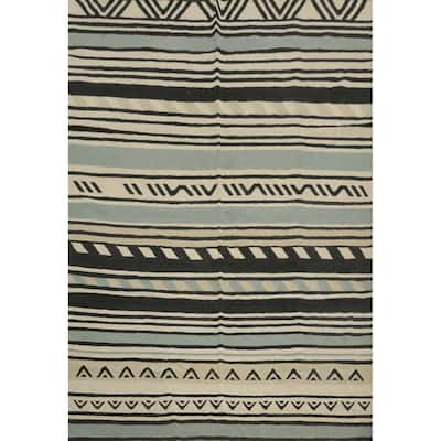 Hand Woven Oriental 100% Wool Carpet Southwestern Tribal Multi-Colored Kilim Area Rug - 10' 0'' X 8' 3''