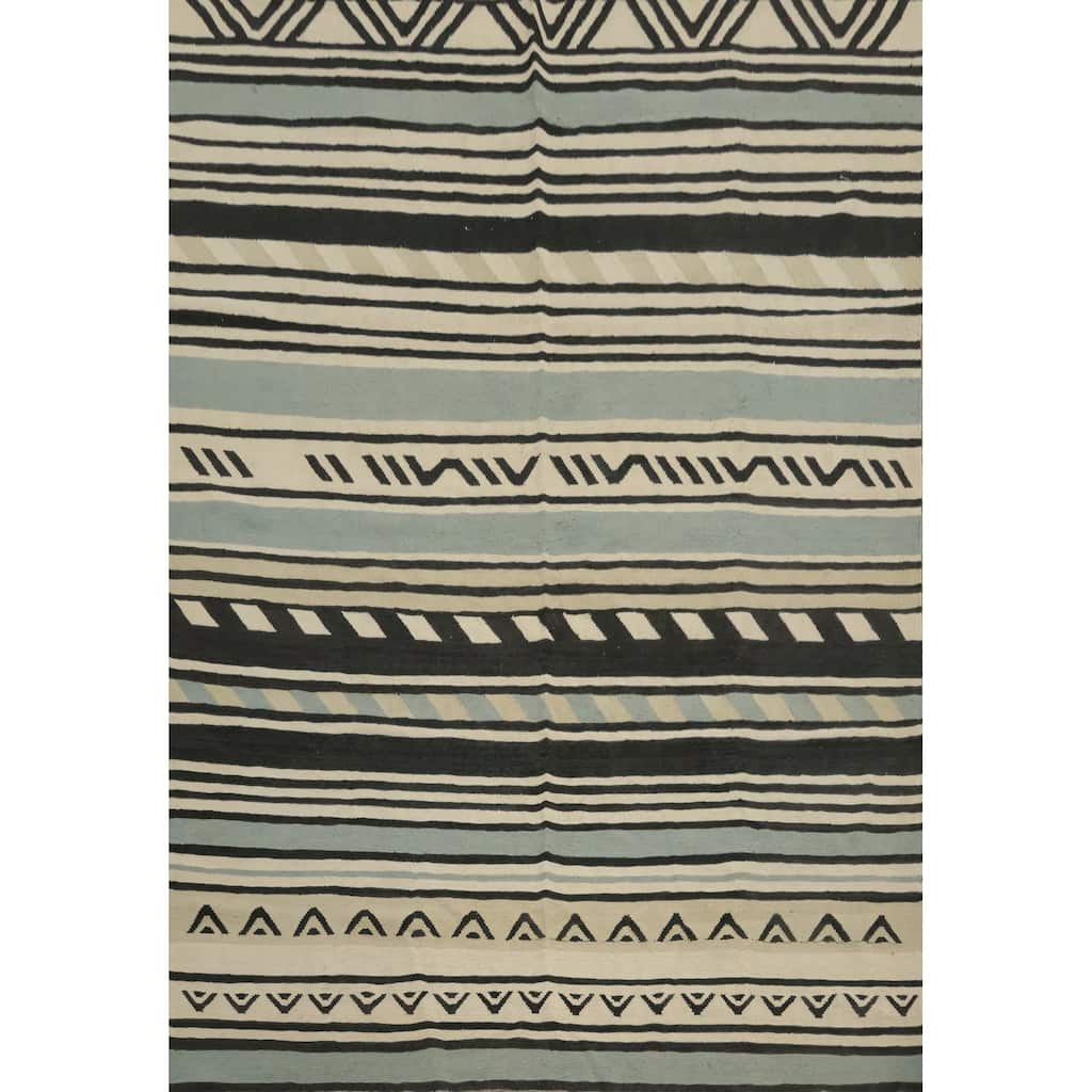 Hand Woven Oriental 100% Wool Carpet Southwestern Tribal Multi-Colored Kilim Area Rug - 10' 0'' X 8' 3''