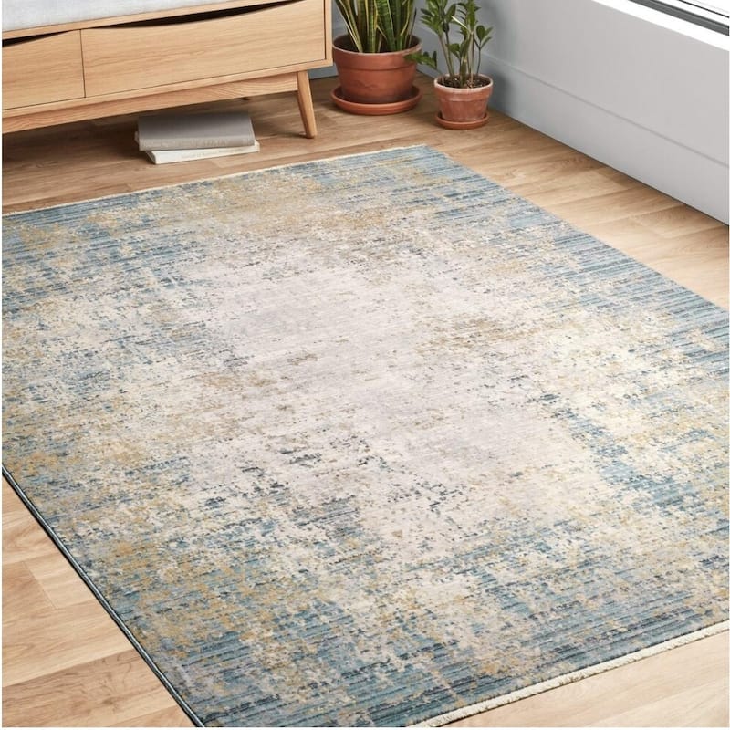 Alexander Home Nichole Collection Traditional Inspired Area Rug - 5' 3" x 7' 9" - Neutral/ Sea