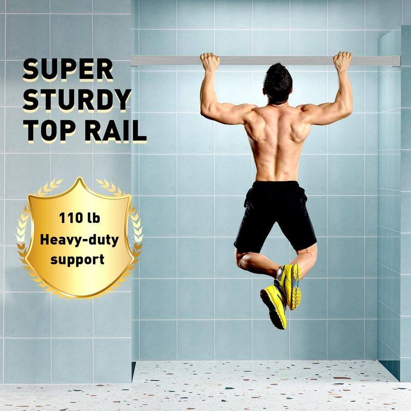 ABRUZZO 56-60" W x 76" H Frameless Soft-Closing Single Sliding Shower Door 1/4" (6mm) Explosion-Proof Tempered Glass