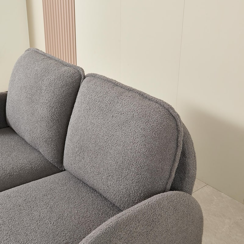 Loveseat Sofa Small Couch for Living Room,Sherpa Fabric Upholstered Loveseat Sofa Couch,Small Loveseat Sofa