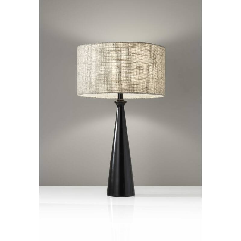 Black Metal Tapered Base Table Lamp - 13 x 13 x 21.5