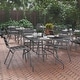 preview thumbnail 13 of 30, Rectangular Glass Metal Patio Table with Umbrella Hole Clear Top/Silver Frame
