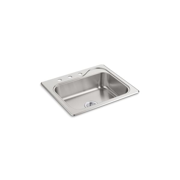 slide 1 of 1, Sterling Southhaven 25-in. Single Bowl Drop-in 20 Gauge Stainless Steel Kitchen Sink