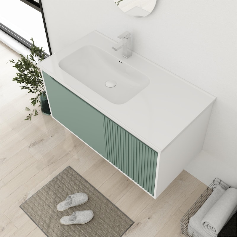 Bathroom Vanity With Sink In 32/36/40/84/76/92 Inch, Floating Bathroom Vanity With Soft Close Door