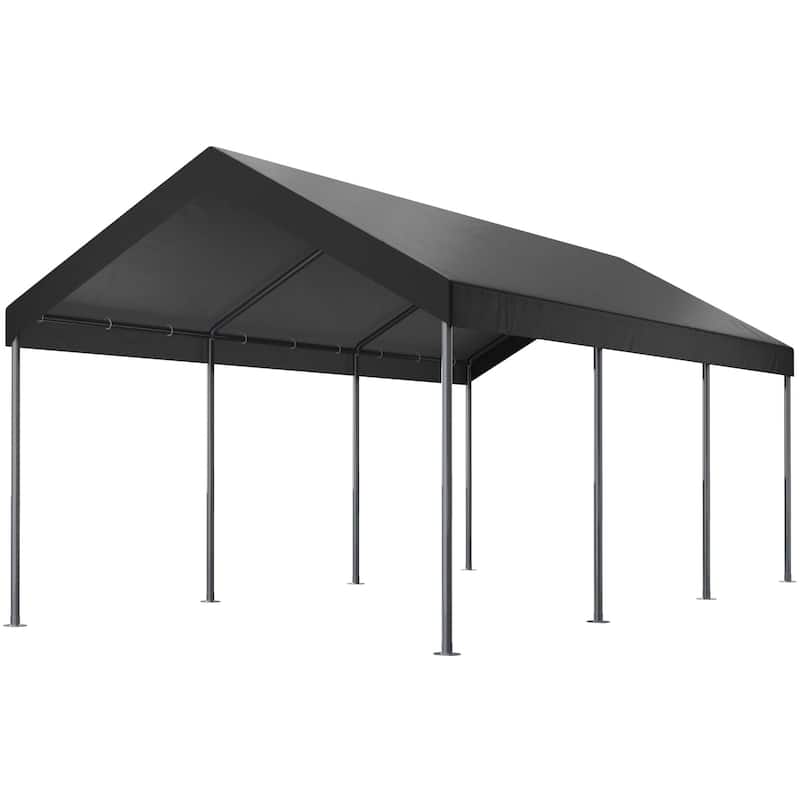 Futzca 10x20ft Heavy Duty Carport with UV Resistant Canopy - N/A