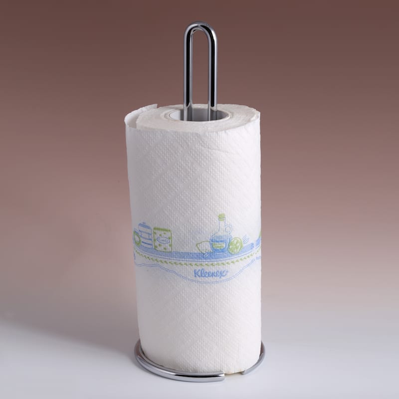 Creative Home Chrome Plated Heavy Duty Iron Wire Upright Paper Towel Holder