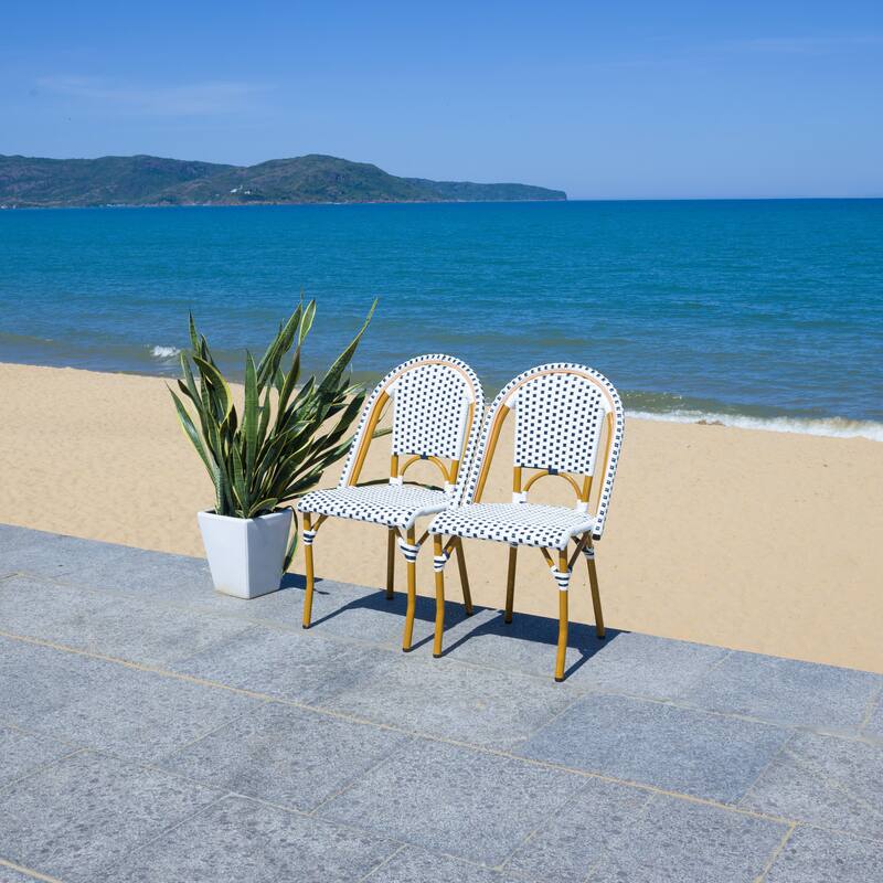 SAFAVIEH Emiliana Outdoor Side Chair Set of 2 (Fully Assembled) - 20Wx35Dx22H