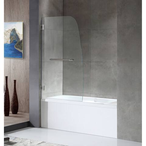 ANZZI Grand 31.5" x 58" Frameless Fixed Tub Door in Polished Chrome