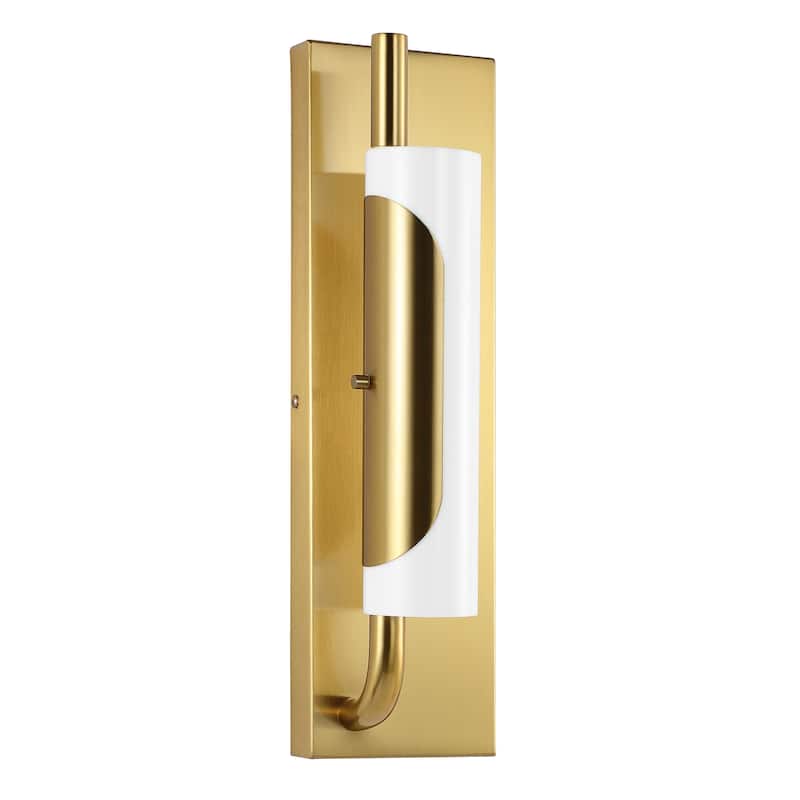 SAFAVIEH Lighting Igballe 16" Modern & Contemporary Wall Sconce - 5" W x 4" D x 16" H - Brass Gold - 16Wx5Dx4H