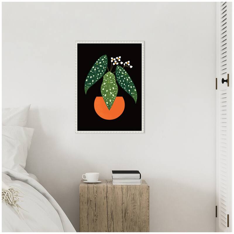 Kate and Laurel Sylvie Polka Dot Begonia Framed Canvas by Amber Leaders
