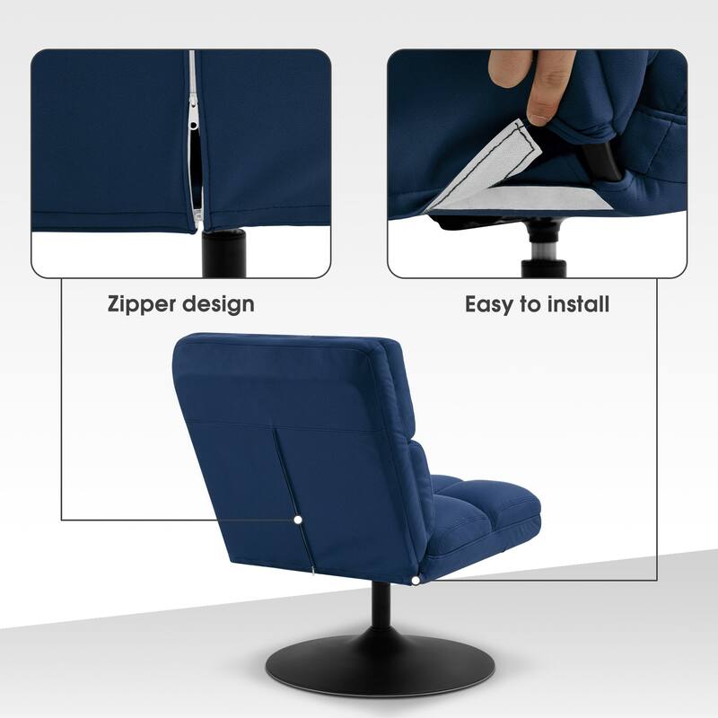 MCombo Swivel Accent Chairs, Modern Leisure Chairs for Living Room, Upholstered Armless Chair, Leathaire Fabric 4380