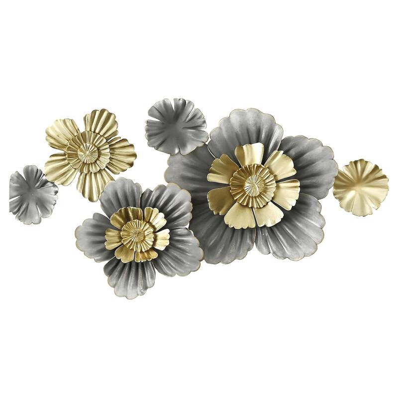 Aria Home Metal Lotus Flower Wall Decor Nature Inspired Sculpture Art - 24 x 30