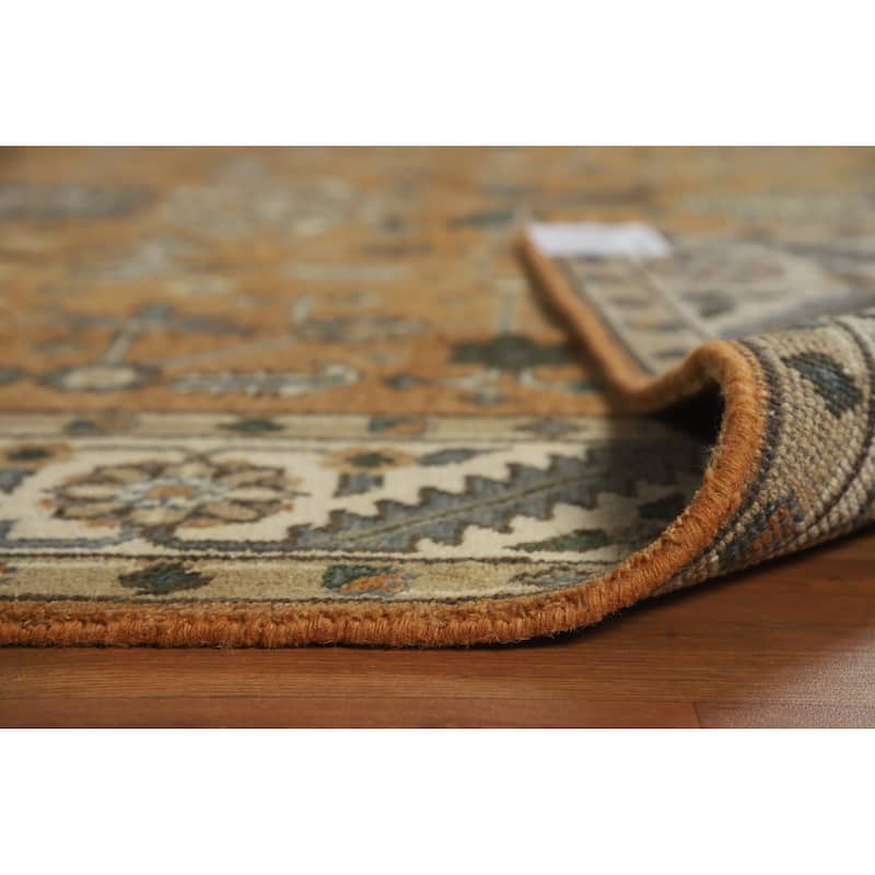Orange Rust Heriz Serapi Indian Area Rug Handmade Wool Carpet - 7'10" x 10'0"