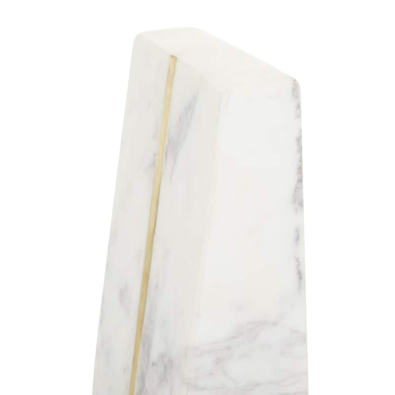 Marble Geometric Block 6 lbs Decorative Bookends with Gold Inlay - Set of 2 White or Black - CosmoLiving by Cosmopolitan
