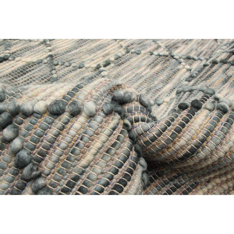 ECARPETGALLERY Braid weave Sienna Teal Wool Rug - 5'2 x 7'7