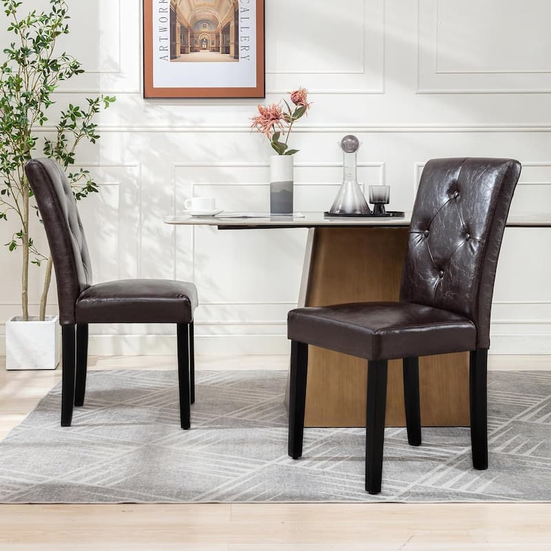 Upholstered Dining Chairs Set of 2/4/6 Modern Dining Chairs with Solid Wood Legs and High Back Dining Room Chairs