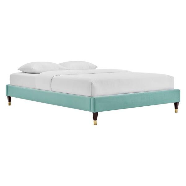 Harlow Full Performance Velvet Platform Bed Frame Overstock 32375451 Mint