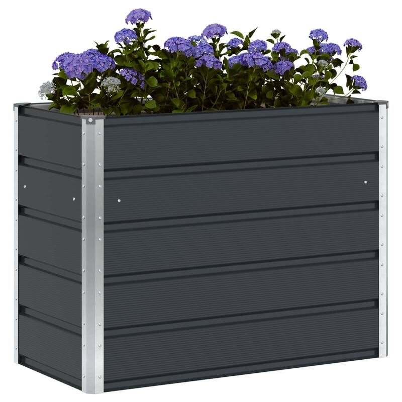 vidaXL Planter in Galvanised Steel - 39.37 x 19.69 x 17.72
