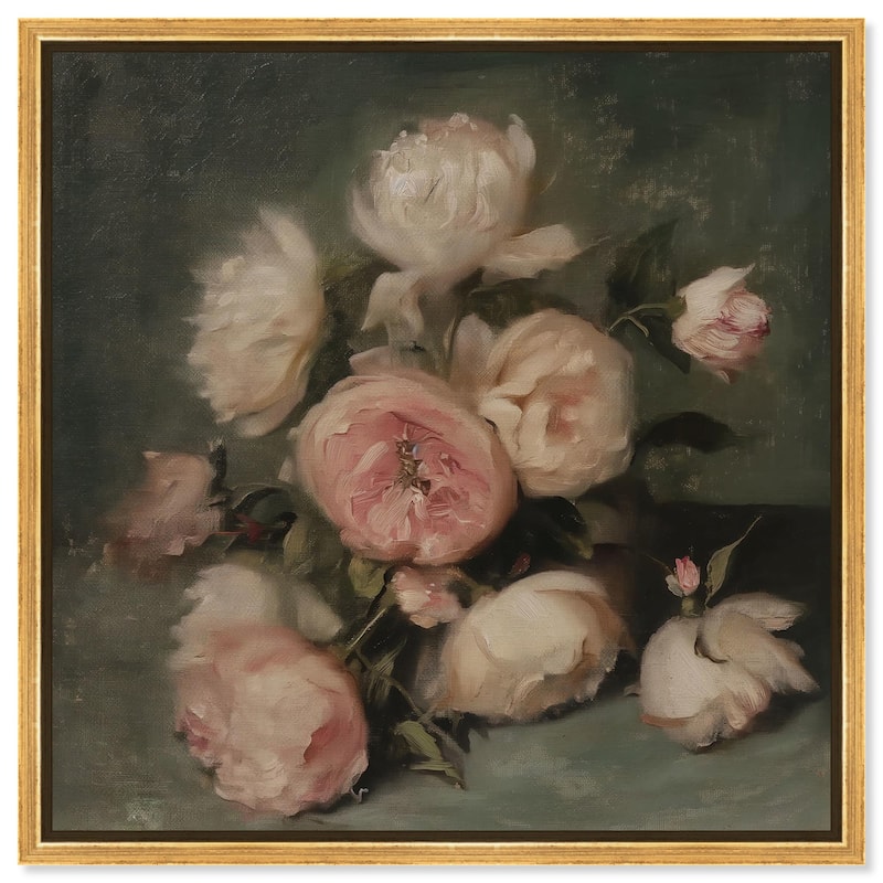 Roses in Shadow I Canvas by Art Remedy - 24" x 24" - Gold