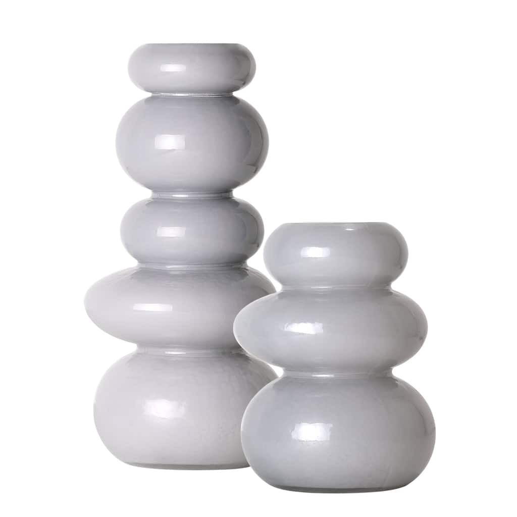 American Art Decor Cool Grey Cairns Glass Vase Set - 5.7" x 11.8" - 5.7" x 11.8"
