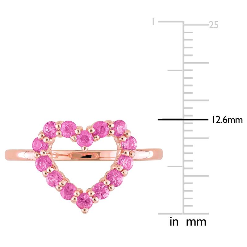 Miadora 4/5ct TGW Pink Sapphire Heart Ring in 10k Rose Gold