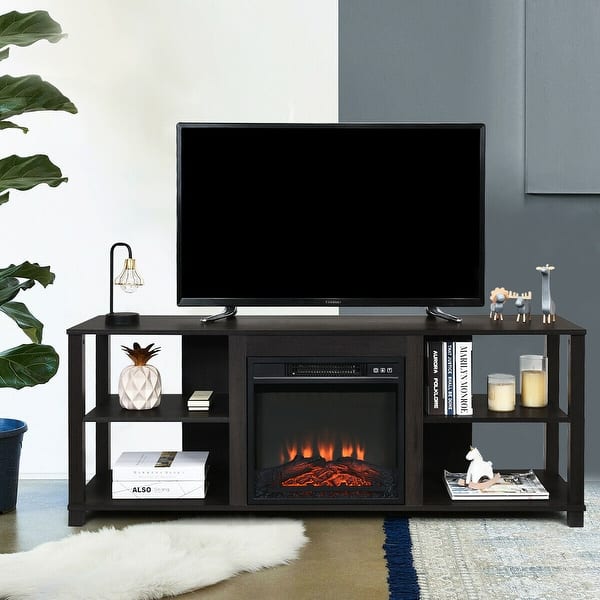 Shop Gymax 18 Electric Fireplace Freestanding Wall Mounted