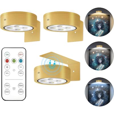 3pcs picture light gold display light plastic wall light