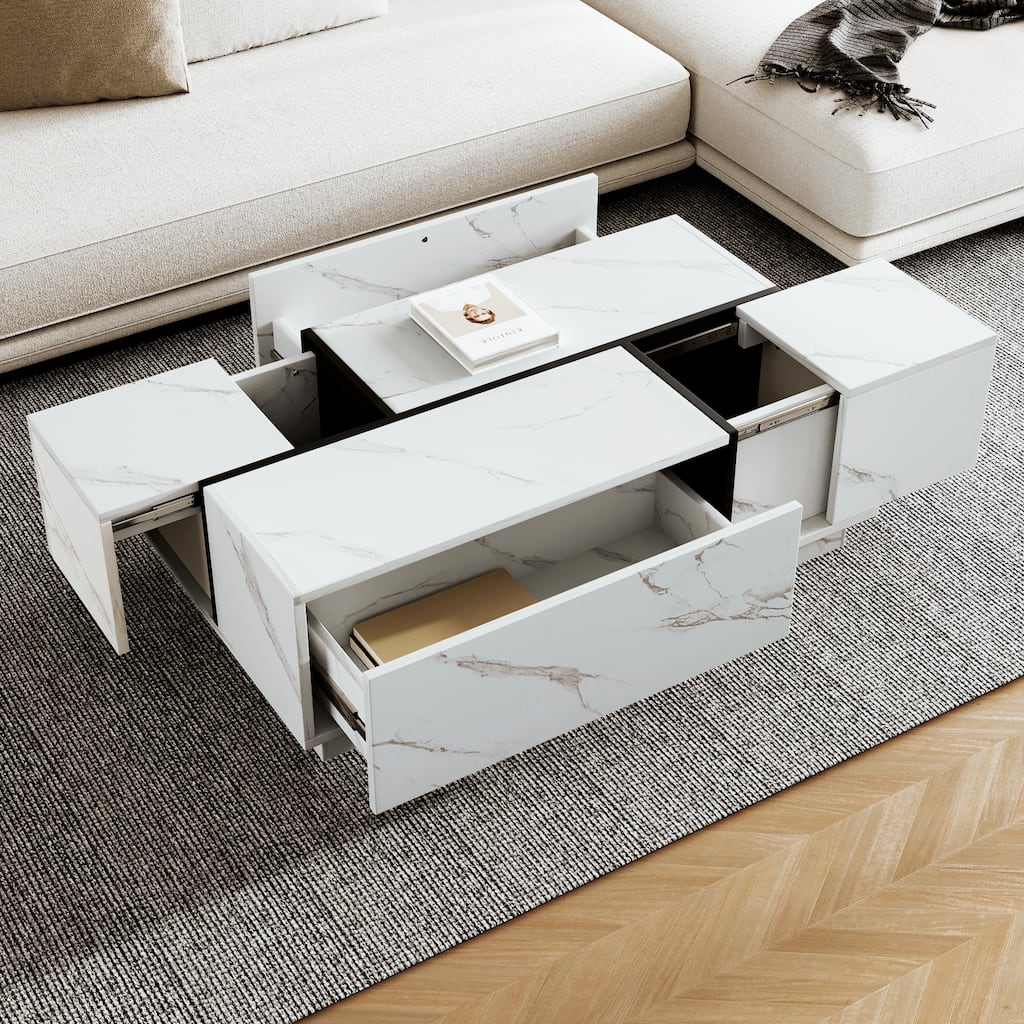 Rectangular Sliding Top Coffee Table
