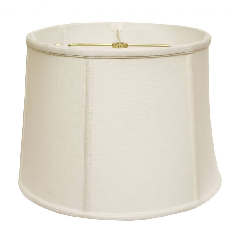 HomeRoots 17" White Throwback Drum Linen Lampshade - 17