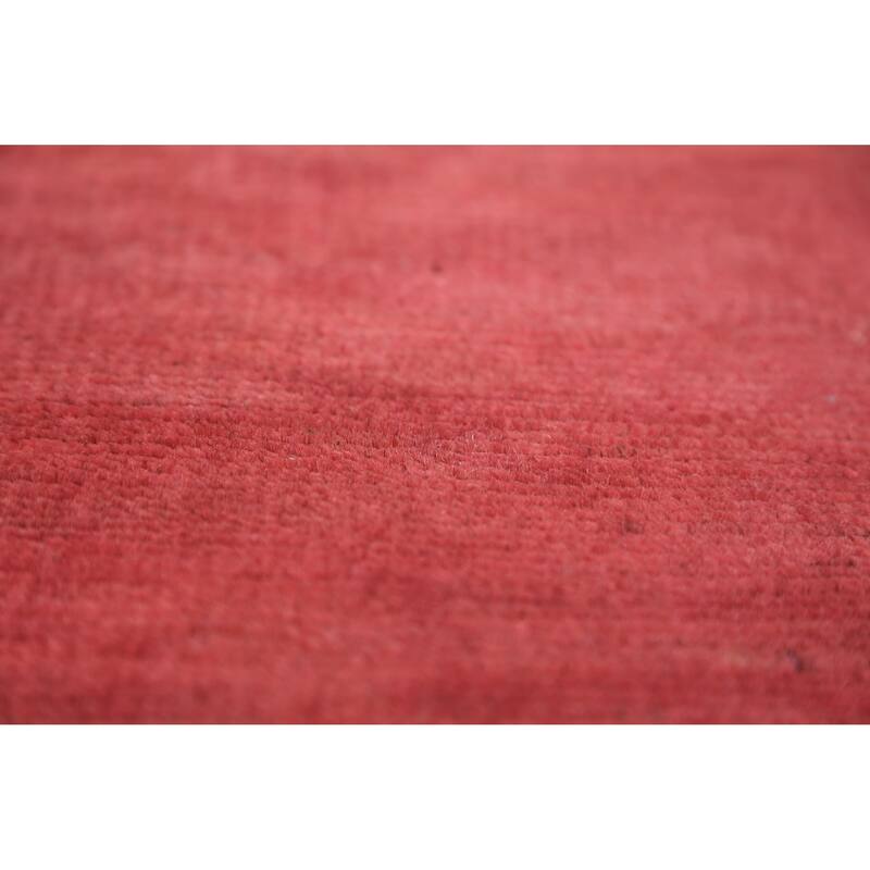 Pink Gabbeh Oriental Runner Rug Hand-Knotted Wool Carpet - 3'2" x 12'3"