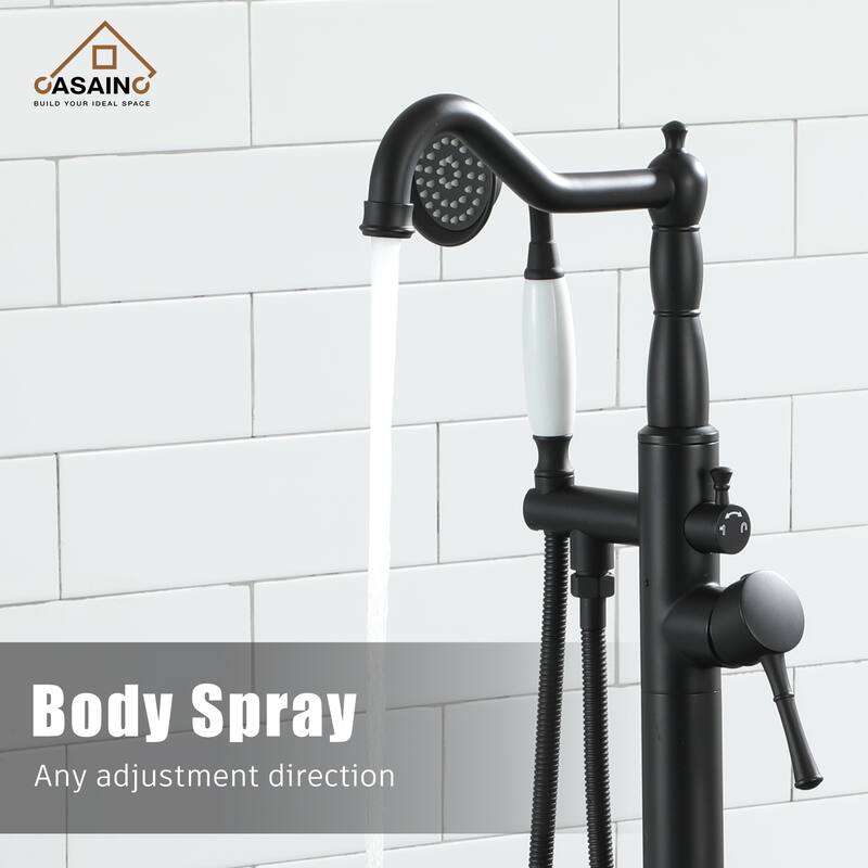 Single Handle Classical Freestanding Bathtub Faucet with Hand Shower Hand