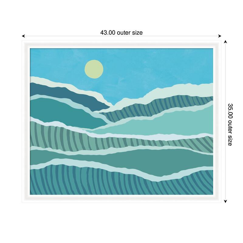 Kate and Laurel Framed Art Abstract Waves by Rachel Lee