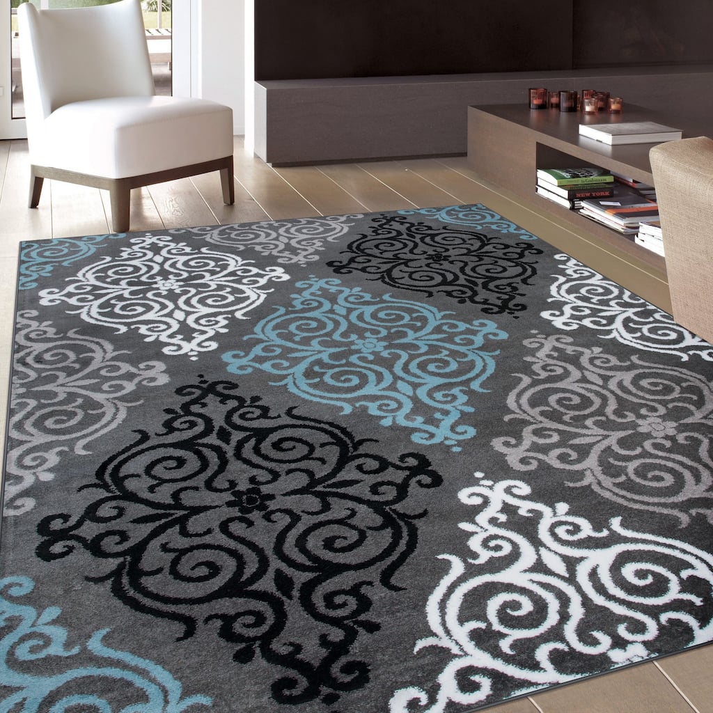 World Rug Gallery Transitional Soft Damask Area Rug