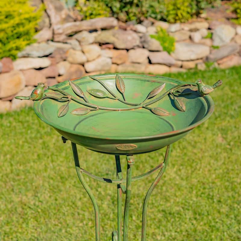 Two Birds Iron Birdbath