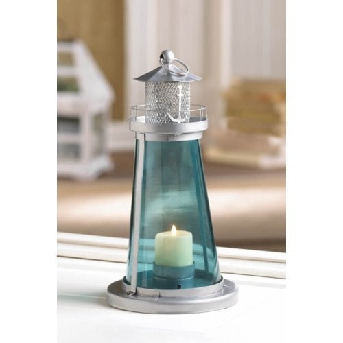 Shop Blue Glass Lighthouse Lantern On Sale Free Shipping On