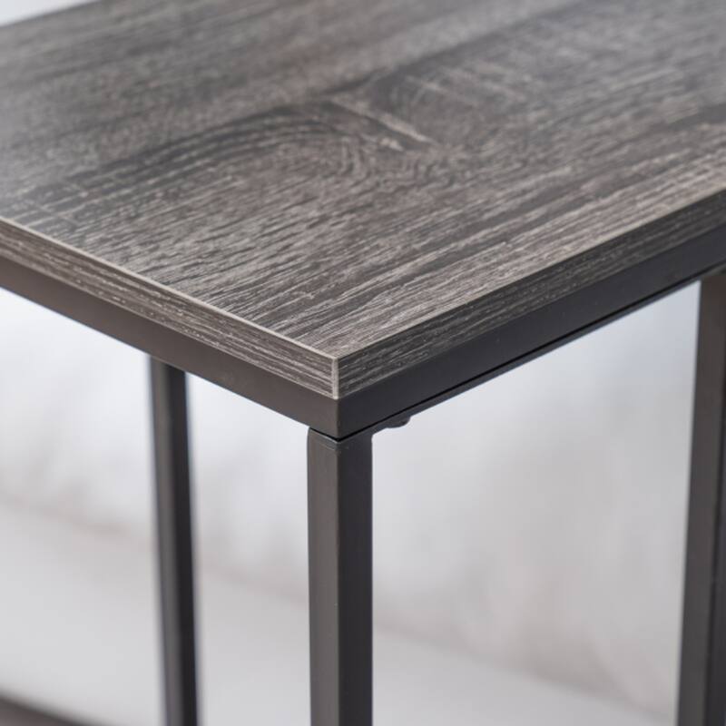 Modern C-Type Single Layer MDF Iron Rectangle Side Table - 18.9” x 11.02” x 22.83"
