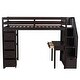 preview thumbnail 21 of 25, Twin Size Wooden Loft Bed with Storage Drawers, Desk, Storage Stairs, Shelves
