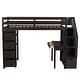 preview thumbnail 5 of 16, Twin size Loft Bed with Storage Drawers, Shelves, Desk and Stairs, Black