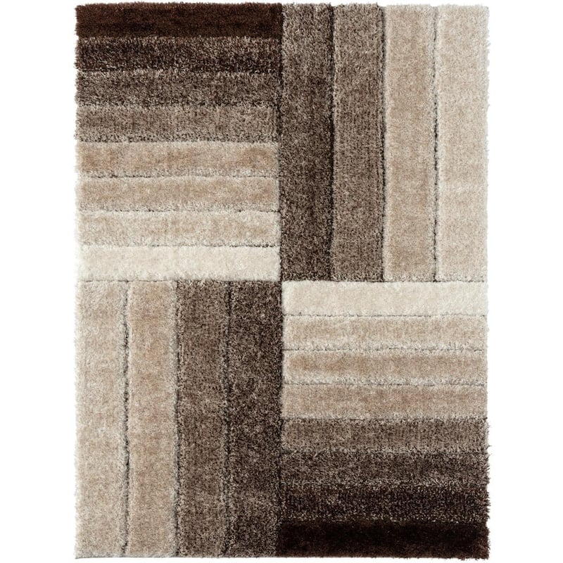 Luxe Weavers Shag Geometric Plush Area Rug, Indoor Carpet