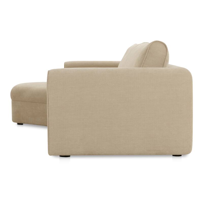 NADAAL STUDIOS Talorin Left-Facing Sectional Sofa, Wide Chaise Seating, Seats 4, Heritage Pink Chenille Fabric