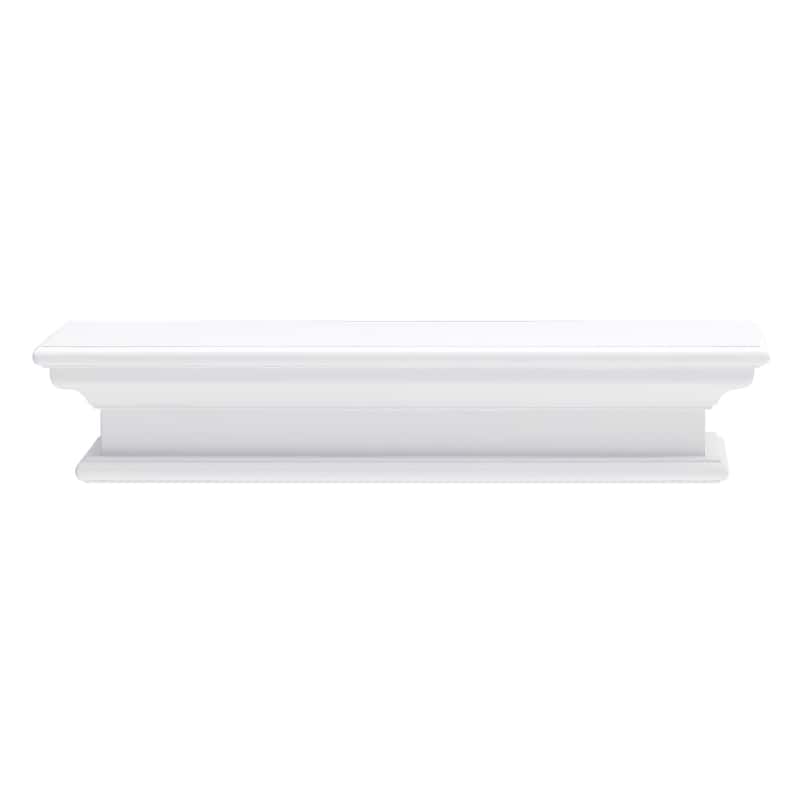 Classic White Floating Wall Shelf - 23.62" W x 4.72" H x 9.06" D