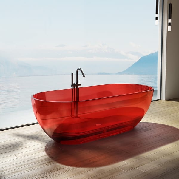 67 in. Acrylic Double Ended Flatbottom Non-Whirlpool Bathtub in Reddish Brown 67 in. Acrylic Double Ended Flatbottom Non-Whirlpool Bathtub in Reddish Brown