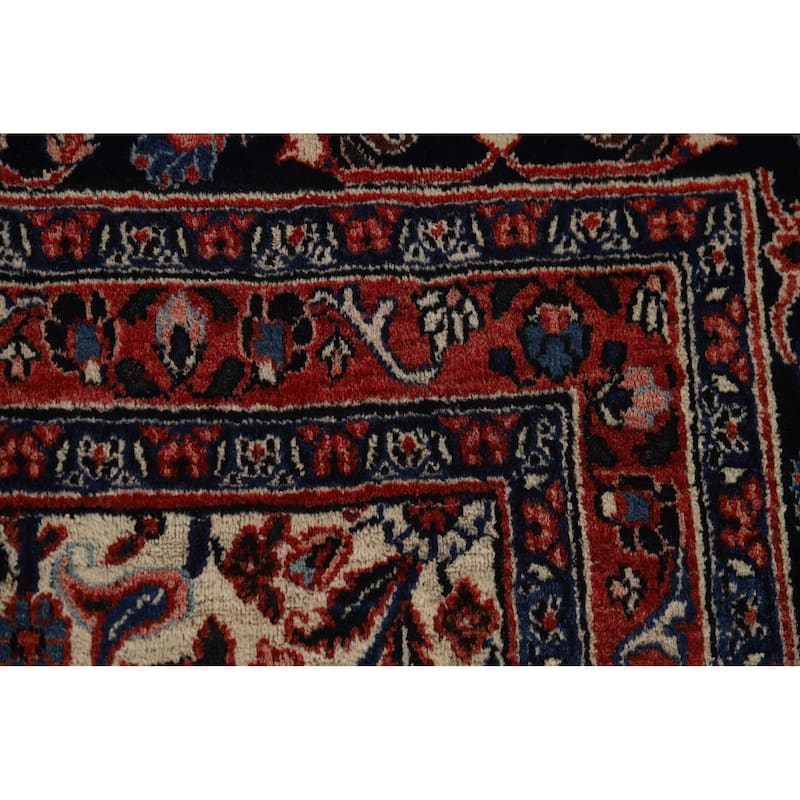 Vegetable Dye Floral Mashad Antique Persian Wool Carpet - 6'7" x 10'2"