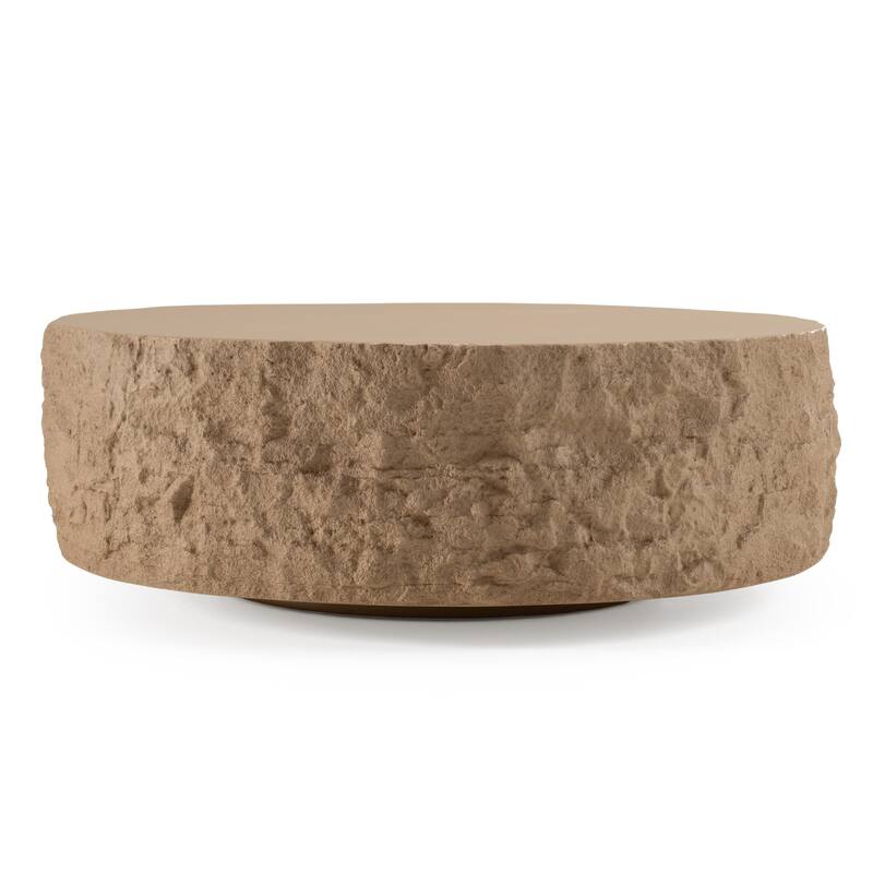 Modrest Quarry Modern Beige Round Coffee Table