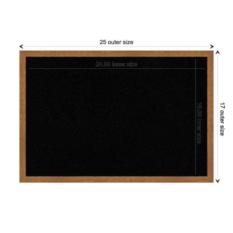 Carlisle Blonde Narrow Wood Framed Black Corkboard Bulletin Board - Board Size 24x16