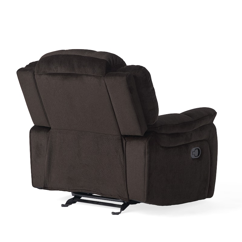 Roomfitters Classic Design, Brown Plush Fabric, Glider Recliner