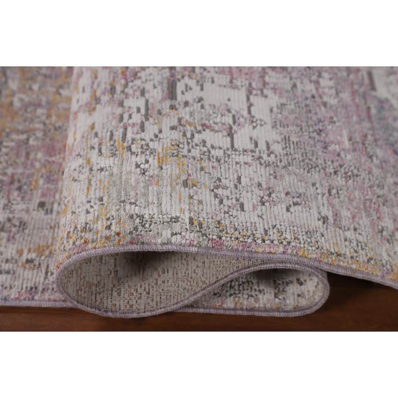 Purple Art & Craft Turkish Area Rug Machine Made Floral Carpet - 5'0" x 8'0"