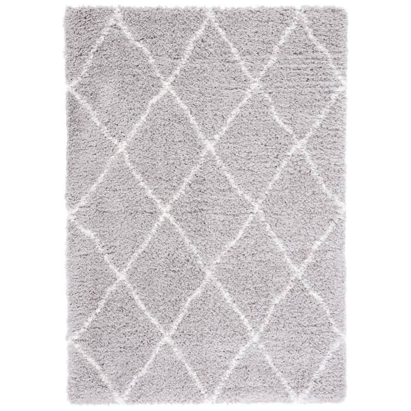 SAFAVIEH Handmade Flokati Agni Shag Solid Polyester Rug - 9' x 12' - Light Grey/Ivory