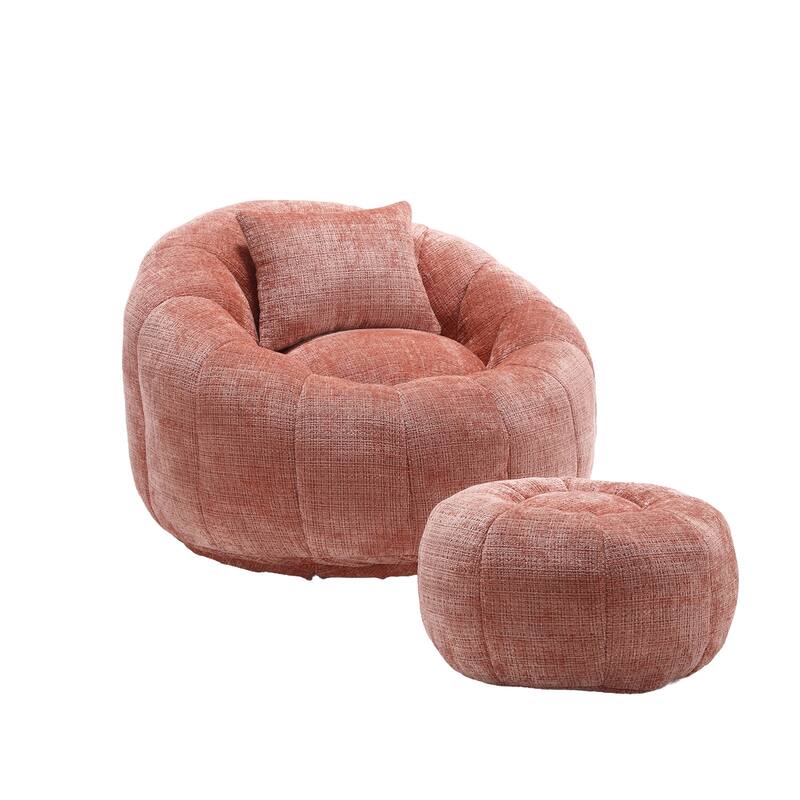 HOMEFUN Comfortable Beanbag sofa, with memory foam filler, can rotate super large round sofa